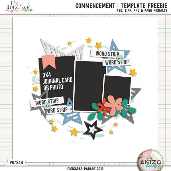 Commencement | Template Freeble by Akizo Designs