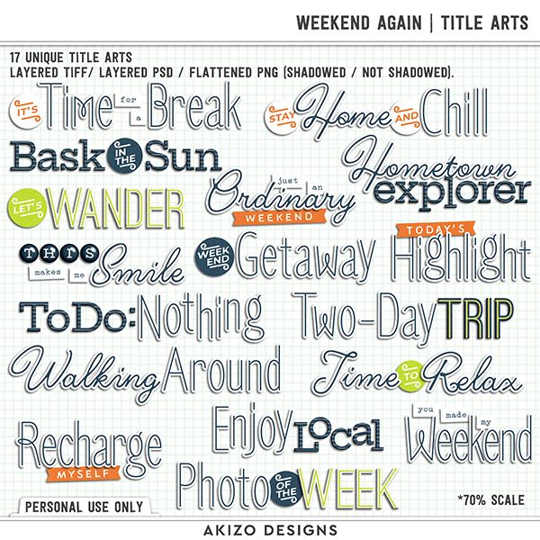 $1 Sale - Weekend Again | Title Arts -  Paper Play 08 | Templates
