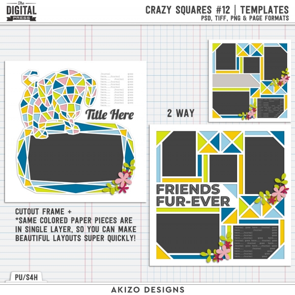 New - for Dog, Puppy lovers - Crazy Squares 12 | Templates