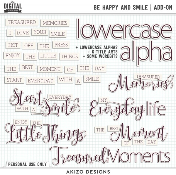 $1 Sale - Be Happy And Smile | Add-on - Wordbits