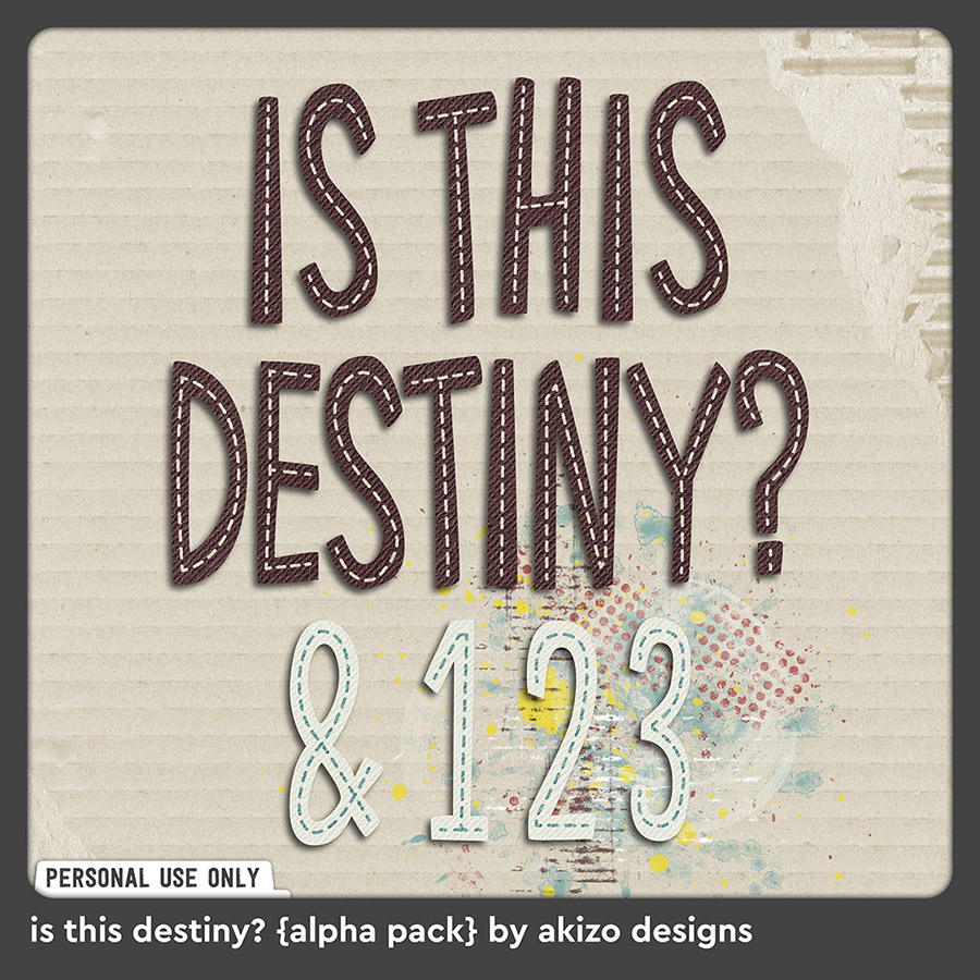 Freebie フリー素材 "Is This Destiny? Alphabet"
