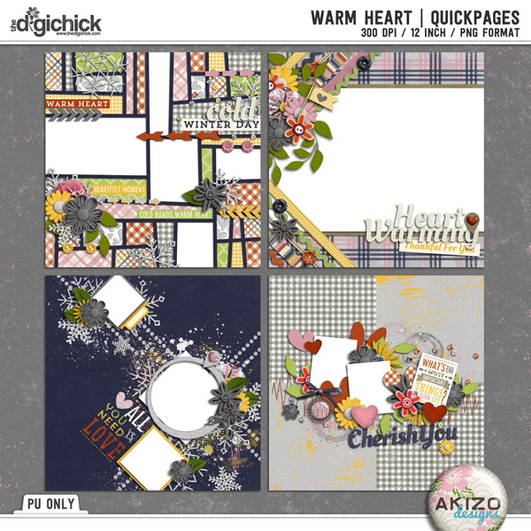 Warm Heart | Quickpages by Akizo Designs | Digital Scrapbooking