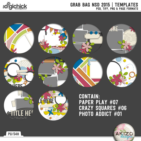 Grab Bag NSD 2015 by Akizo Designs | Digital Scrapbooking Template