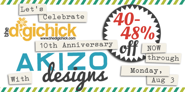 10th Anniversary Sale | Akizo Designs | Digital Scrapbooking