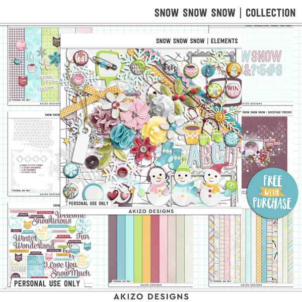 Snow Snow Snow | Collection by Akizo Designs | Digital Scrapbooking Kit