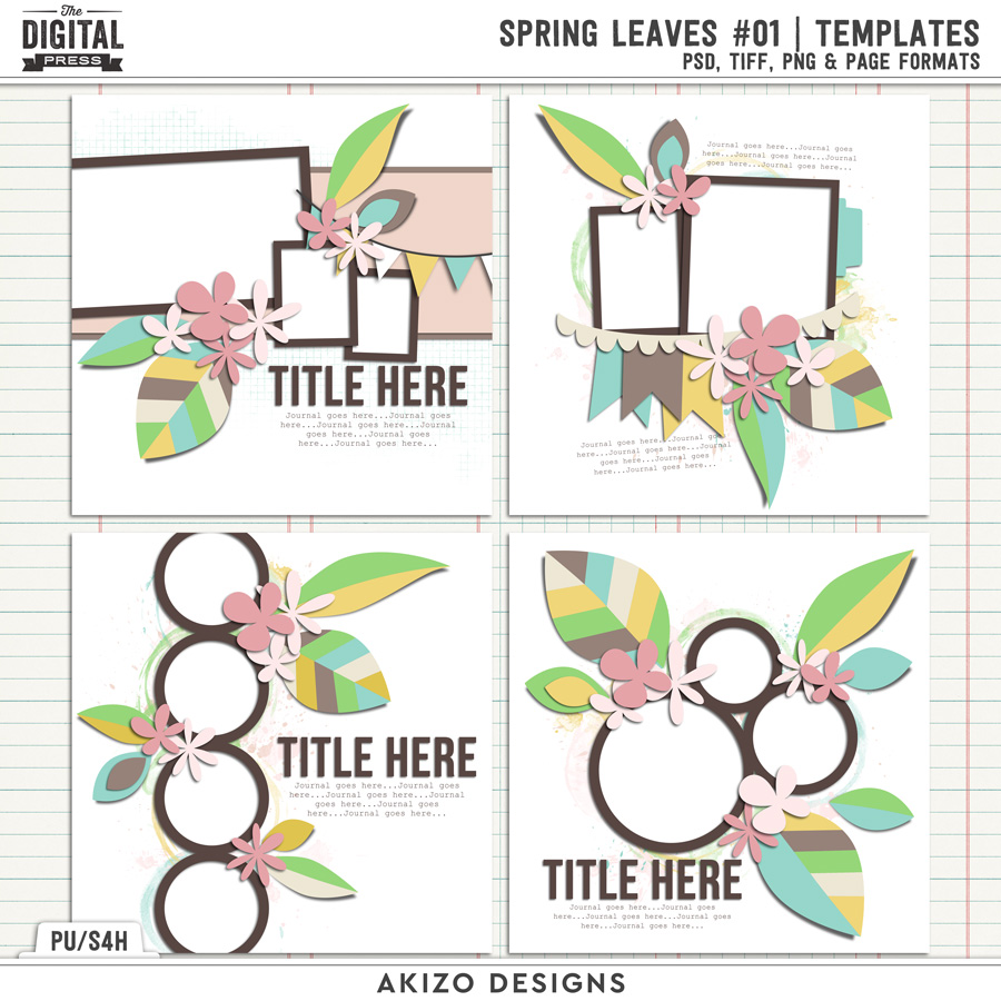 Spring Leaves | Templates by Akizo Designs