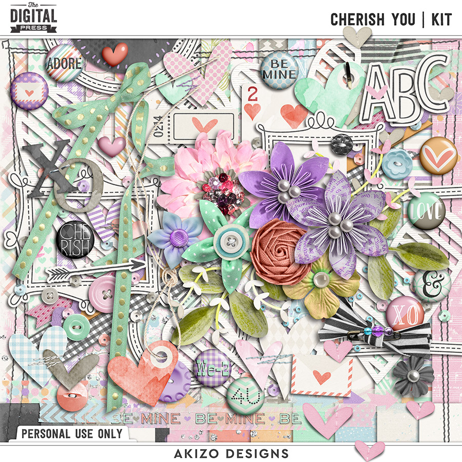 Cherish You | kit by Akizo Designs | Digital Scrapbooking