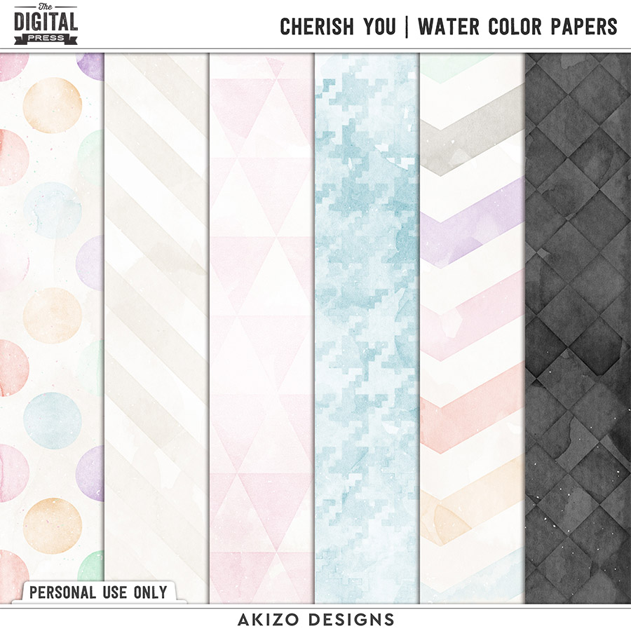 Cherish You | Water Color Papers by Akizo Designs