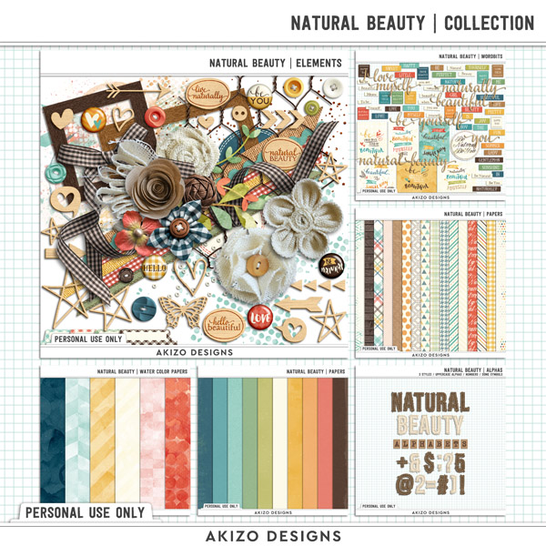 Natural Beauty | Collection by Akizo Designs | Digital Scrapbooking Kit