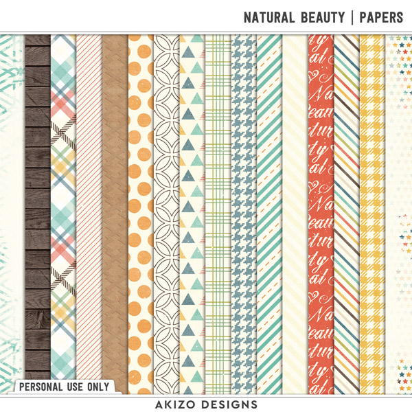 Natural Beauty | Papers by Akizo Designs | Digital Scrapbooking