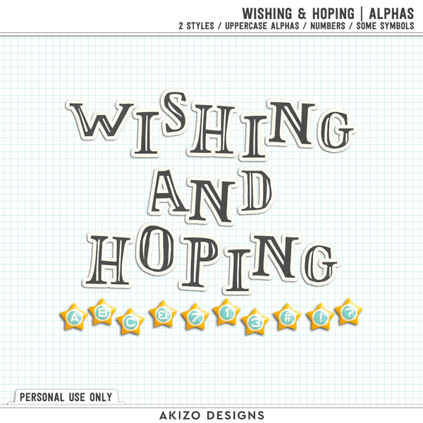 Wishing And Hoping | Alphas by Akizo Designs | Digital Scrapbooking 
