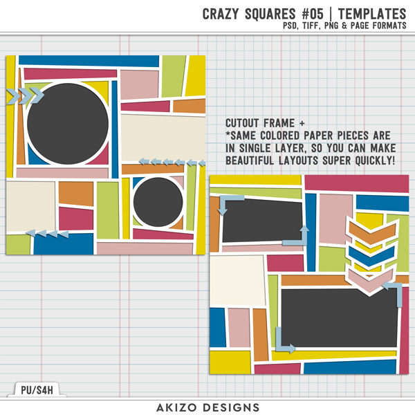 Crazy Squares 05 | Templates by Akizo Designs
