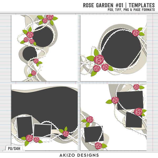 Rose Garden by Akizo Designs | Digital Scrapbooking Template