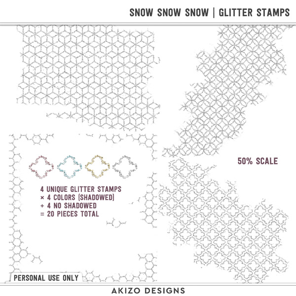 Snow Snow Snow | Glitter Stamps by Akizo Designs