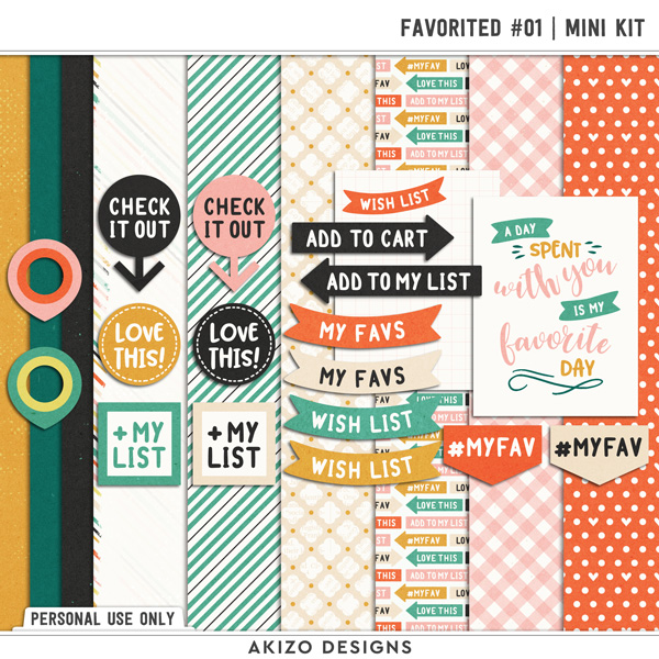 Favorited 01 | Mini Kit by Akizo Designs | Digital Scrapbooking