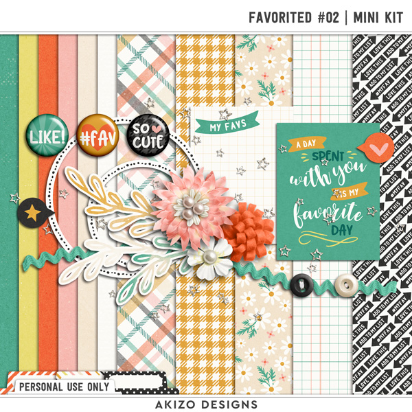 Favorited 02 | Mini Kit by Akizo Designs | Digital Scrapbooking