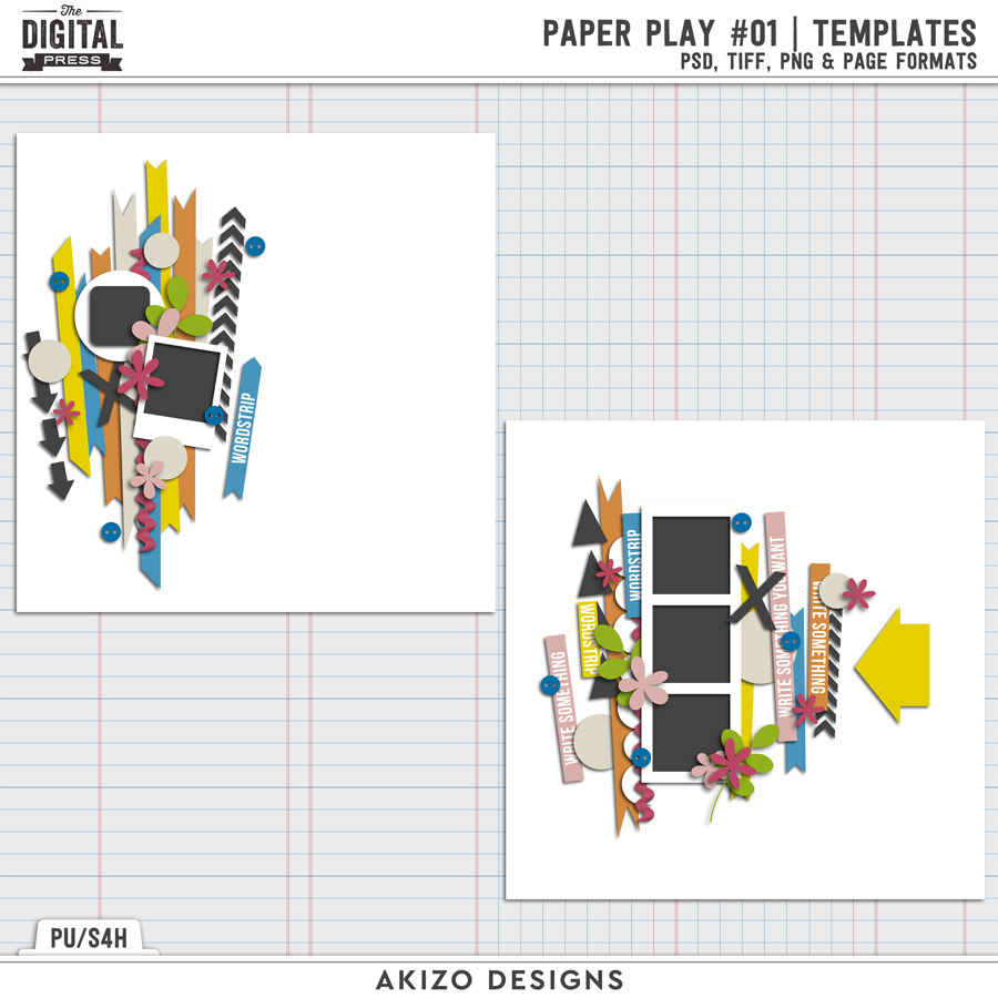 Paper Play 01 | Templates by Akizo Designs