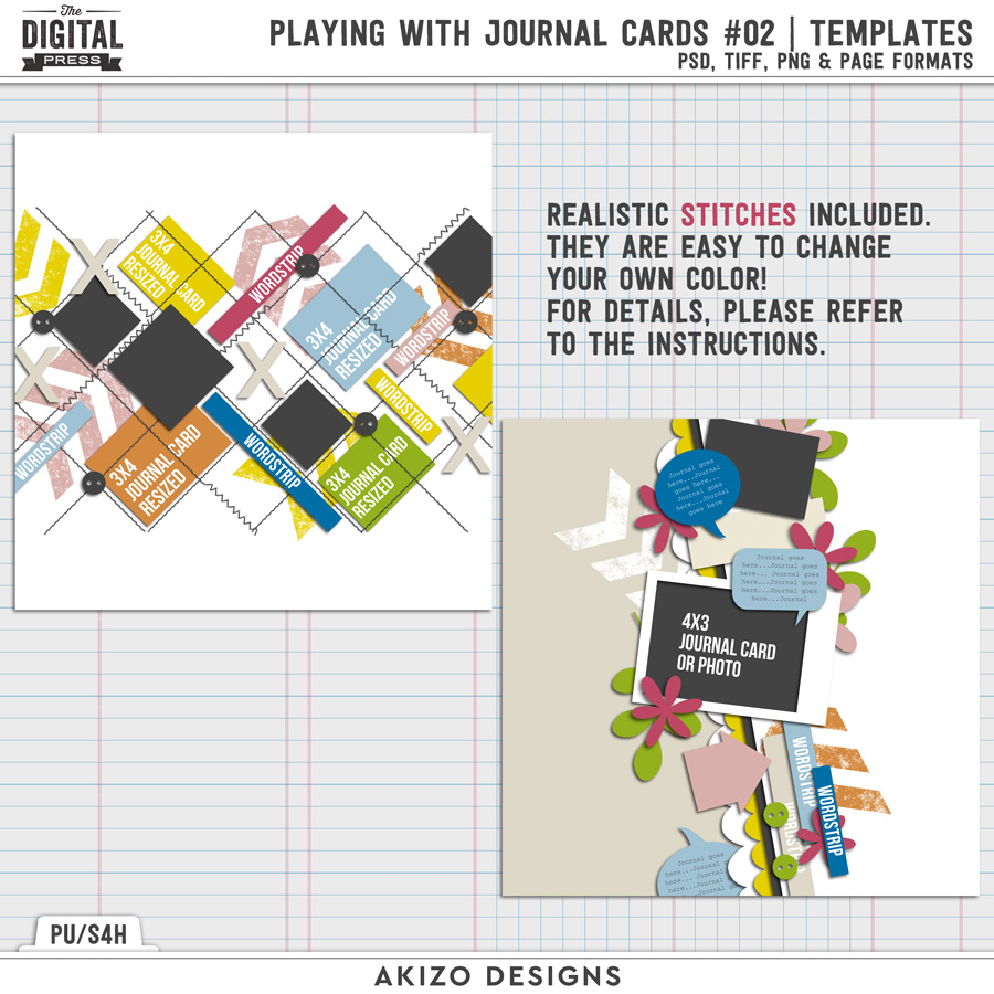 Playing With Journal Cards 02 | Templates by Akizo Designs