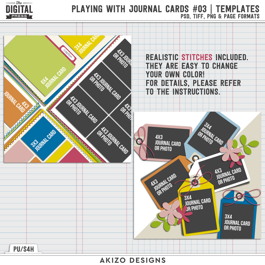 Playing With Journal Cards 03 | Templates by Akizo Designs