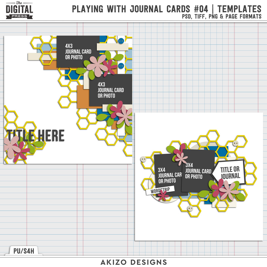 Playing With Journal Cards 04 | Templates by Akizo Designs