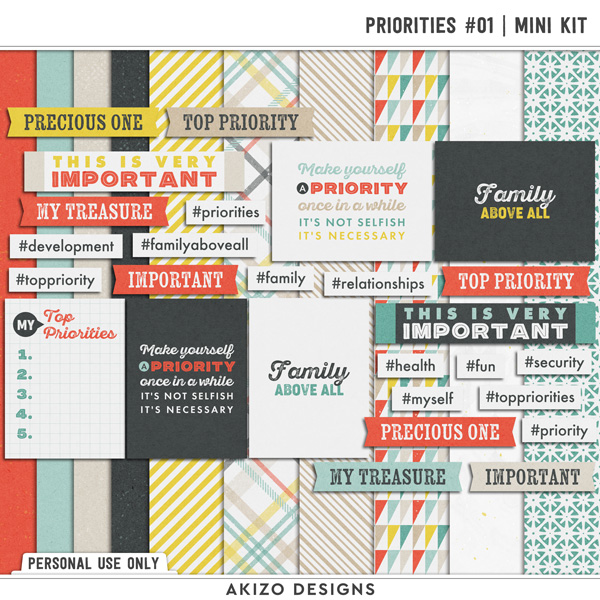 Priorities 01 | Mini Kit by Akizo Designs