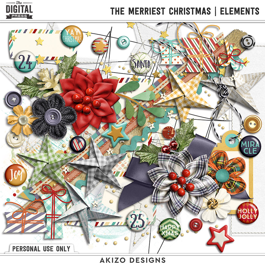 The Merriest Christmas | Elements by Akizo Designs | Digital Scrapbooking