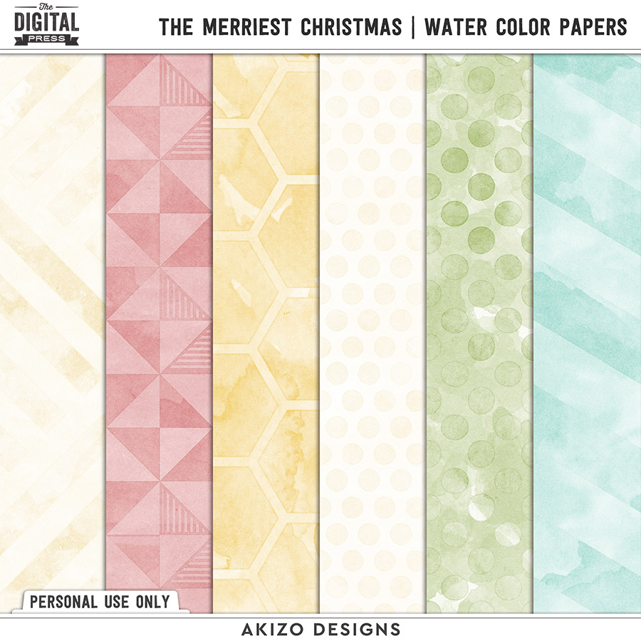 The Merriest Christmas | Water Color Papers by Akizo Designs