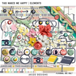 $1 Sale - This Makes Me Happy | Elements - Papers - Paper Play 13 | Templates This Makes Me Happy | Elements
