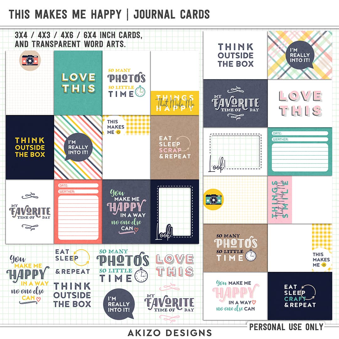 This Makes Me Happy | Journal Cards