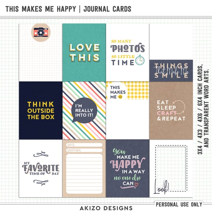 This Makes Me Happy | Journal Cards