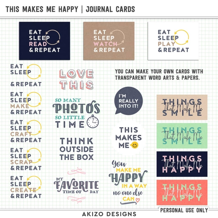 This Makes Me Happy | Journal Cards