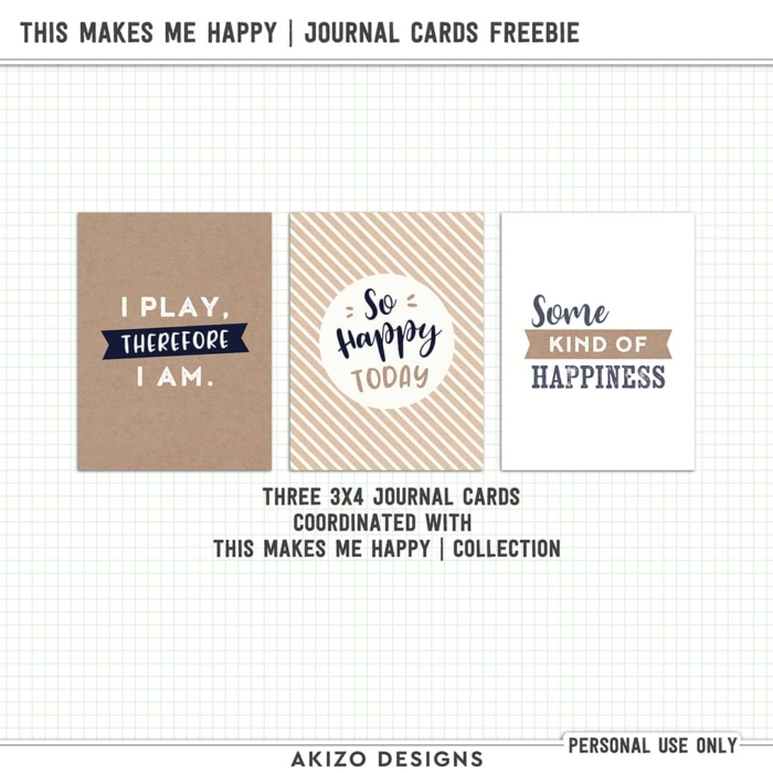 This Makes Me Happy | Journal Cards Freebie
