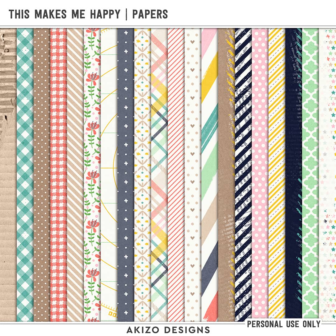 This Makes Me Happy | Papers by Akizo Designs | Digital Scrapbooking
