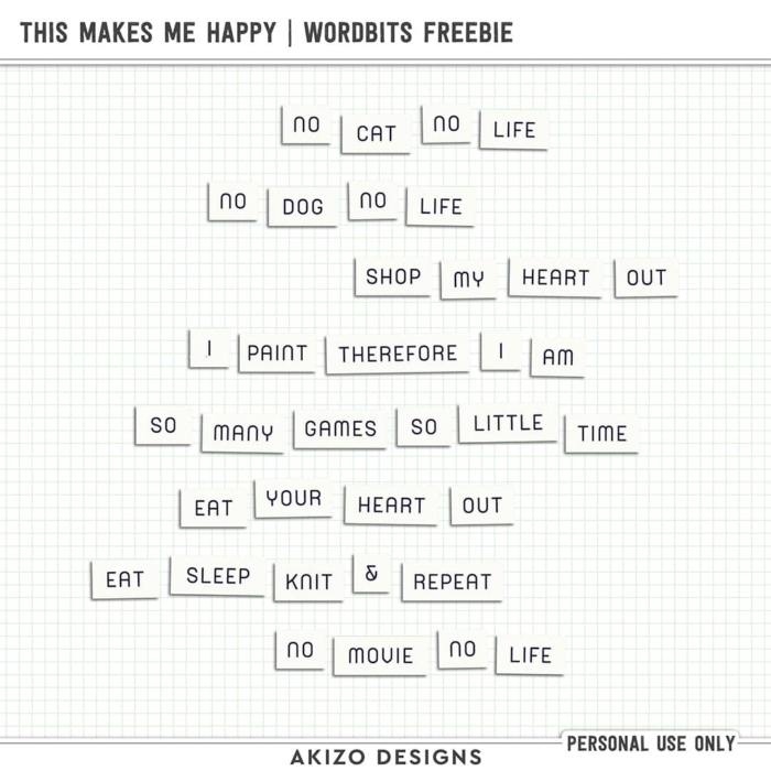 This Makes Me Happy | Wordbits Freebie