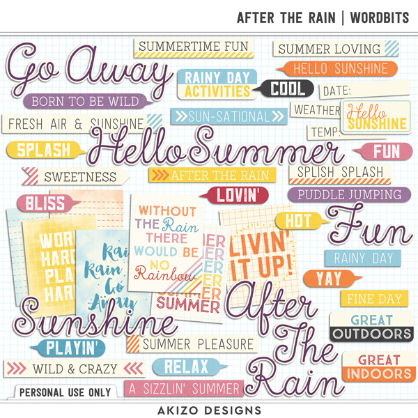 After The Rain | Wordbits by Akizo Designs | Digital Scrapbooking 