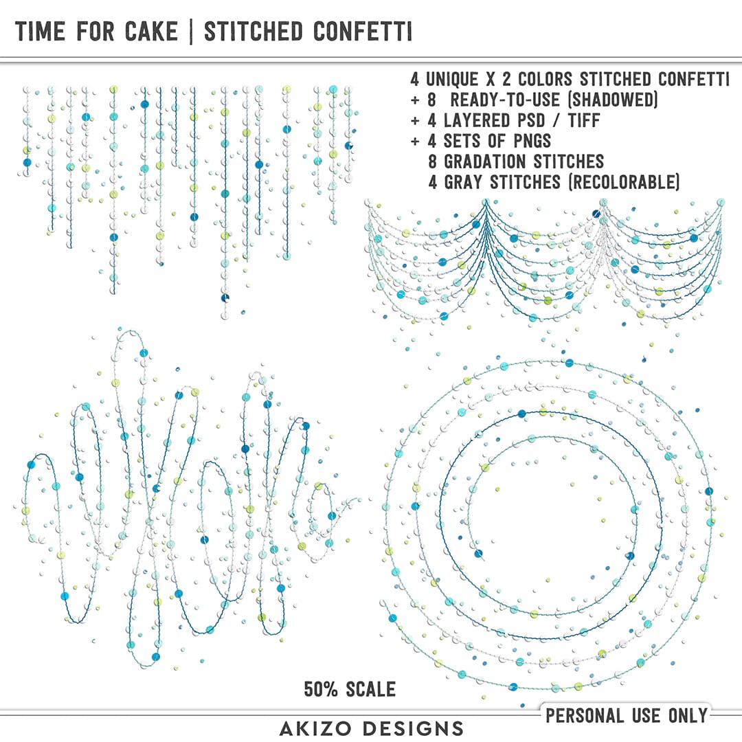 Time For Cake | Stitched Confetti by Akizo Designs