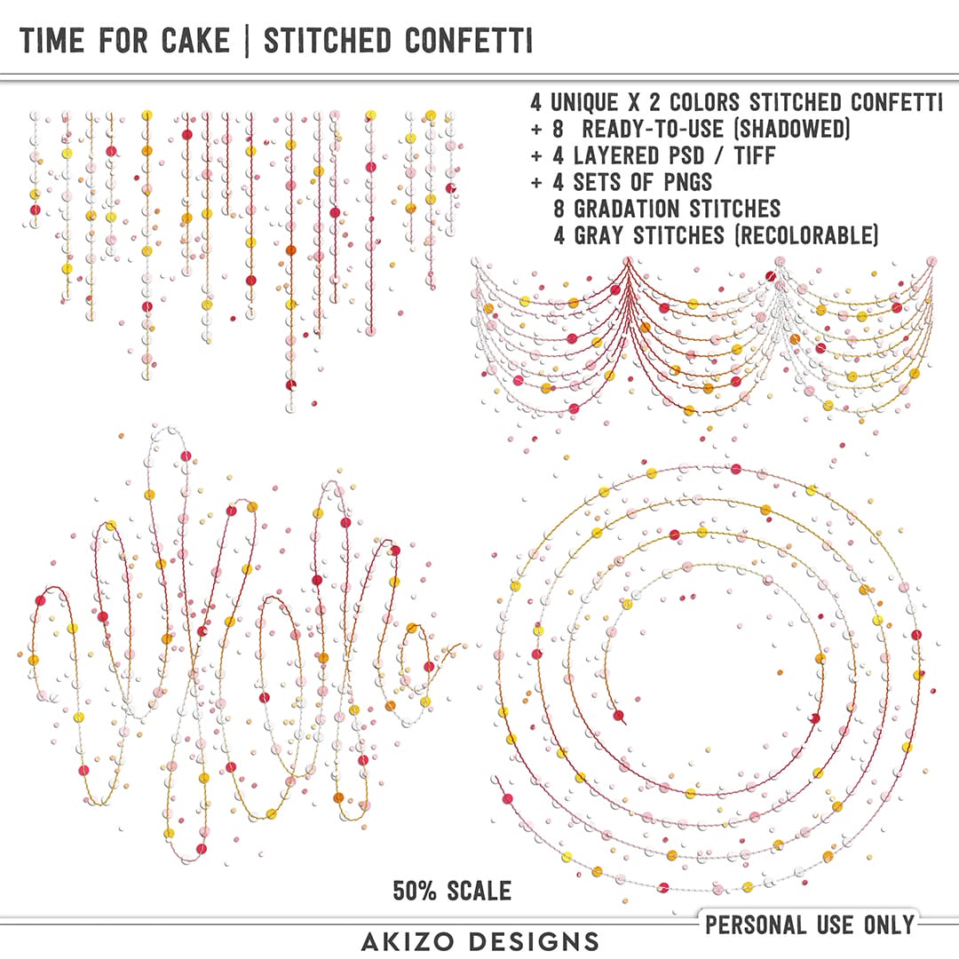 Time For Cake | Stitched Confetti by Akizo Designs