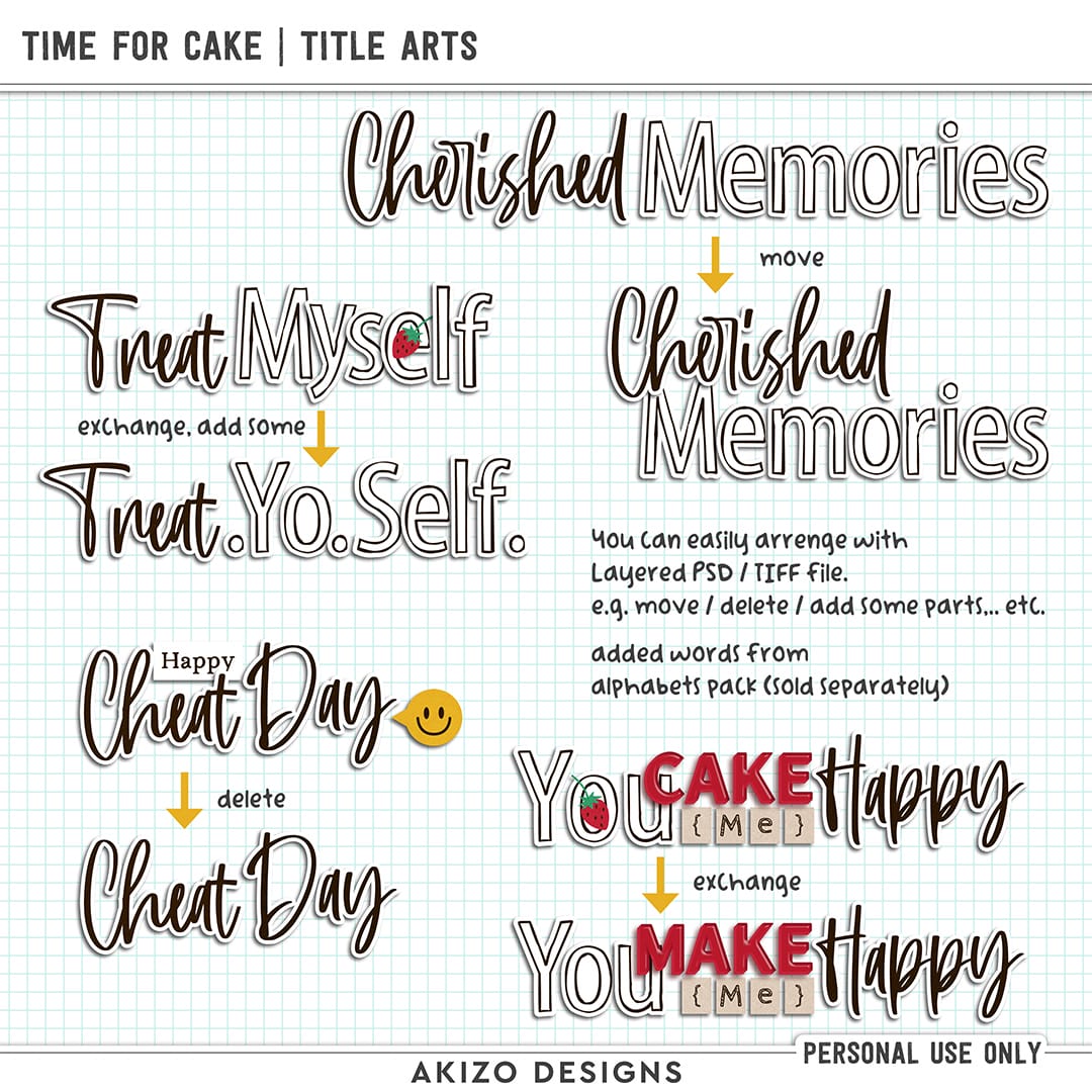 Time For Cake | Title Arts by Akizo Designs