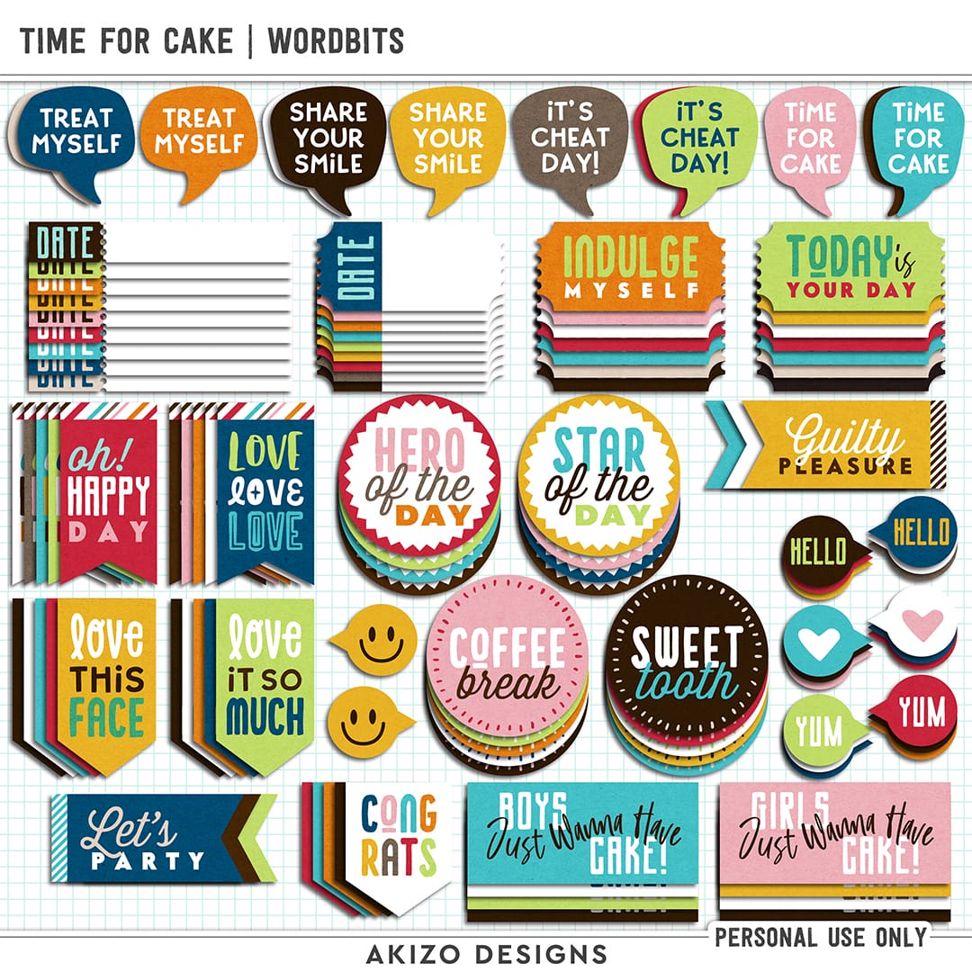 Time For Cake | Wordbits by Akizo Designs