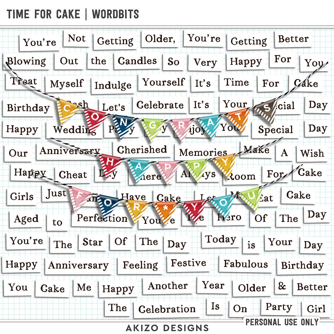 Time For Cake | Wordbits by Akizo Designs