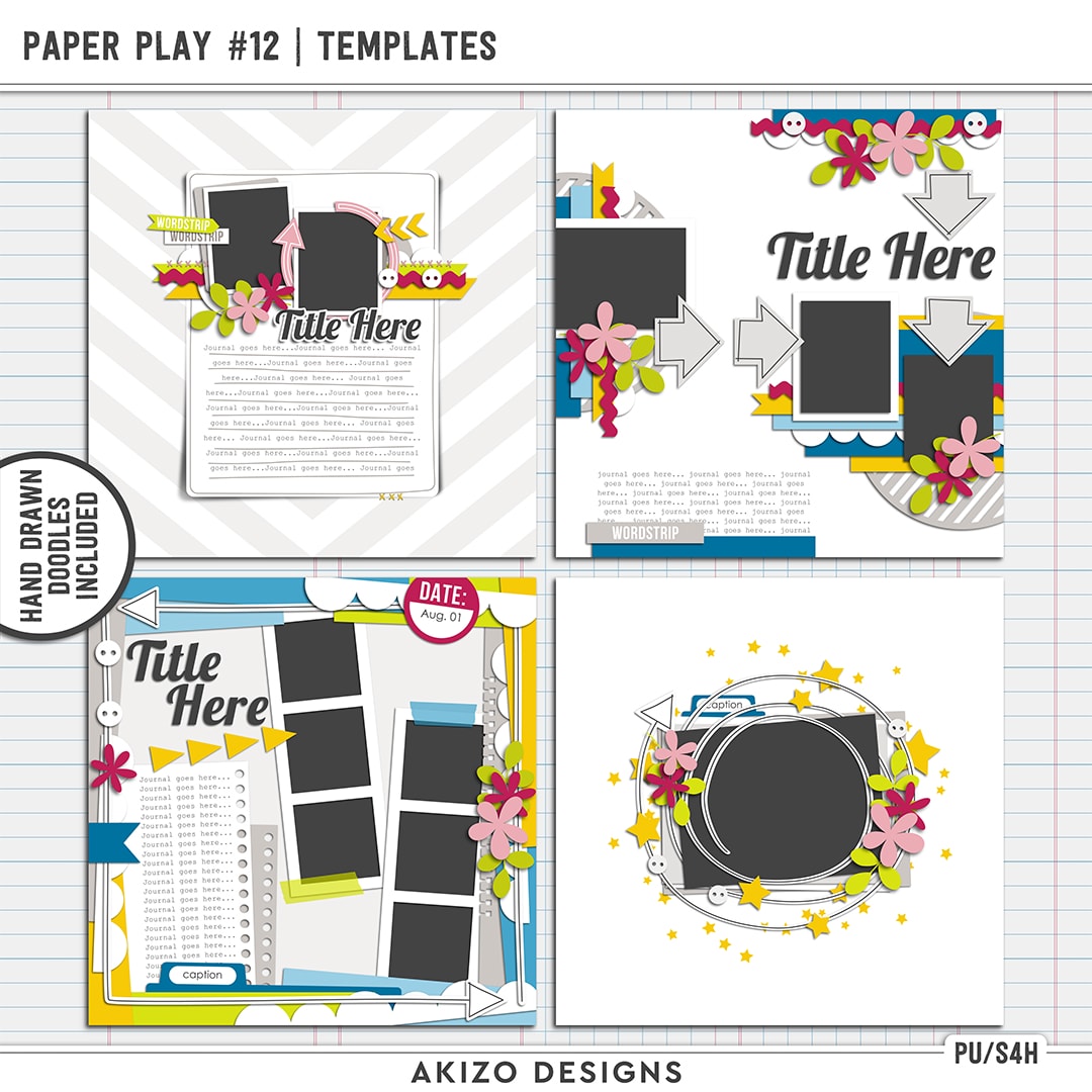 Paper Play 12 | Templates by Akizo Designs | Digital Scrapbooking