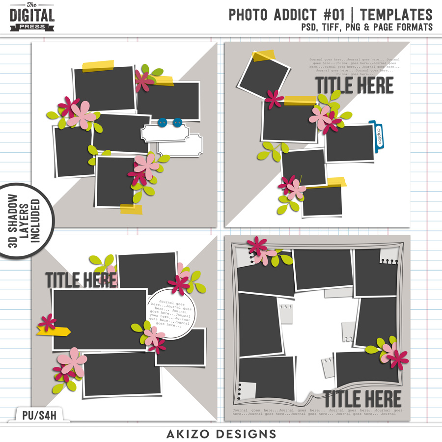 Photo Addict 01 by Akizo Designs | Digital Scrapbooking Template