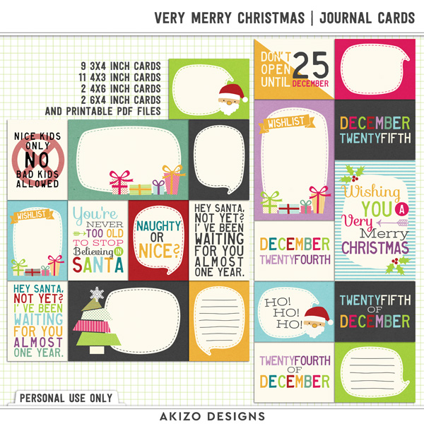 Very Merry Christmas | Journal Cards