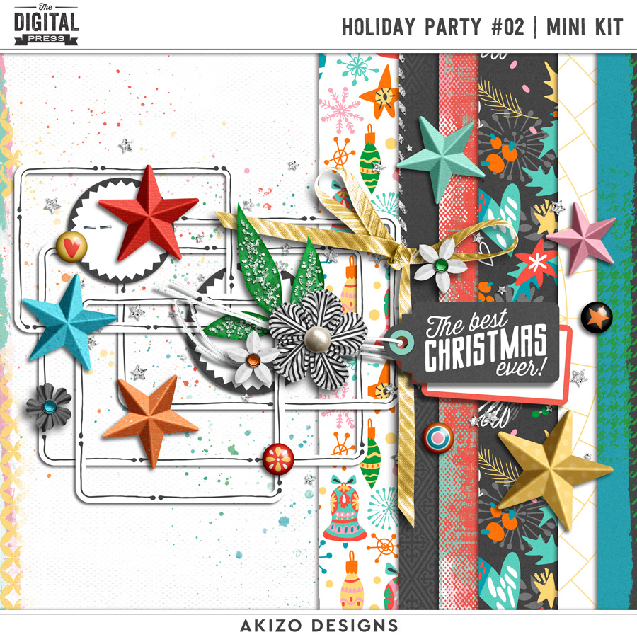 Holiday Party 02 | Mini Kit by Akizo Designs | Digital Scrapbooking