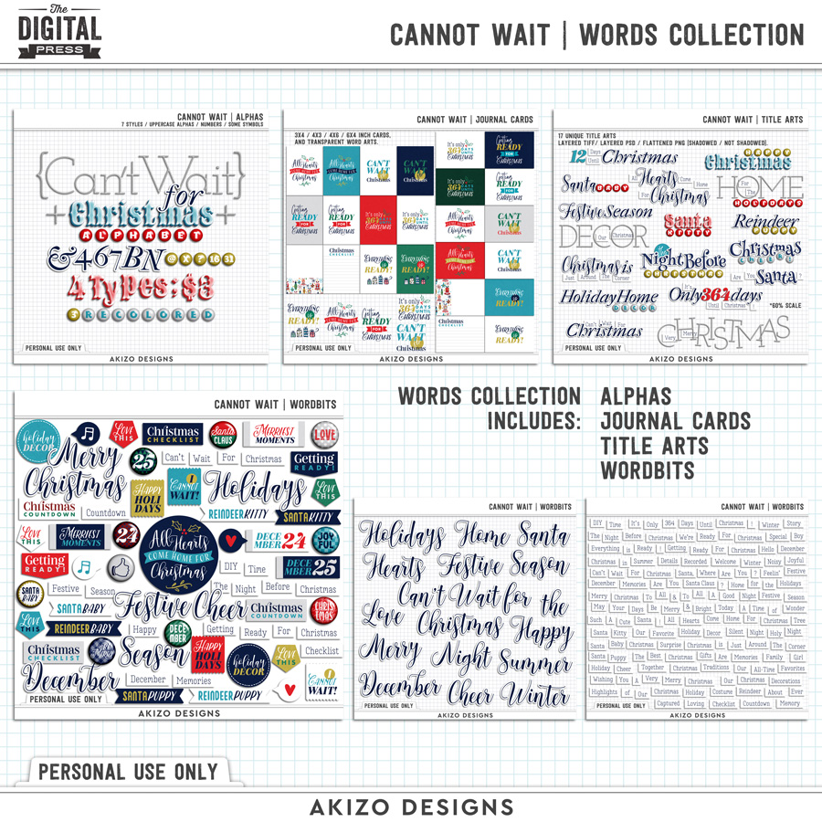 Cannot Wait | Words Collection by Akizo Designs | Digital Scrapbooking