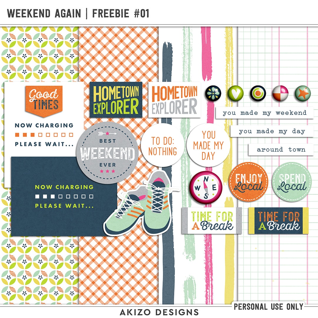 Weekend Again | Freebie 01 by Akizo Designs | Digital Scrapbooking