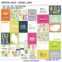 $1 Sale - Weekend Again | Journal Cards -  Titled 05 | Templates