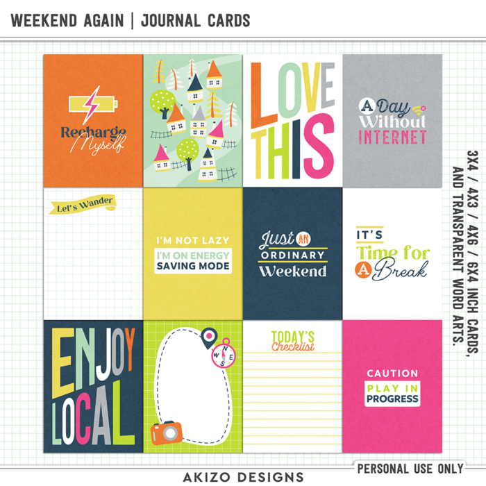 Weekend Again | Journal Cards