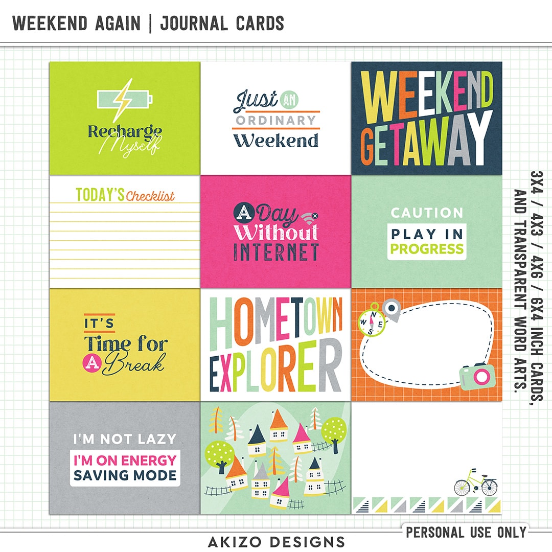 Weekend Again | Journal Cards
