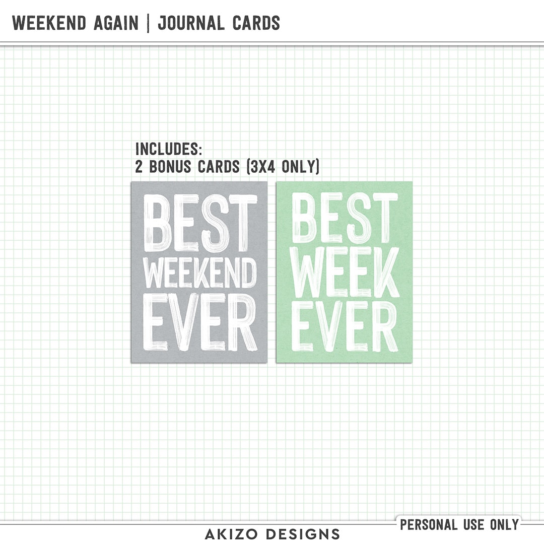 Weekend Again | Journal Cards